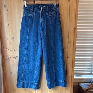 GAP Kids High Stride Ankle Blue Wide-Leg Jeans. Size 16